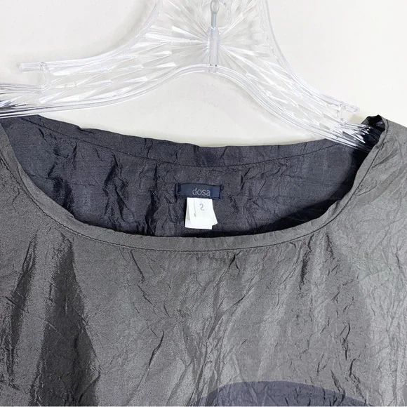 Dosa Tunisian Top (Sz 2 = S/M) Crinkled 100% Silk Long Sleeve